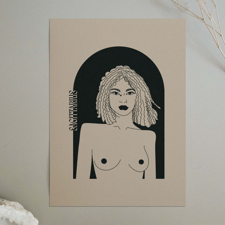 Sagittarius poster flat-lay