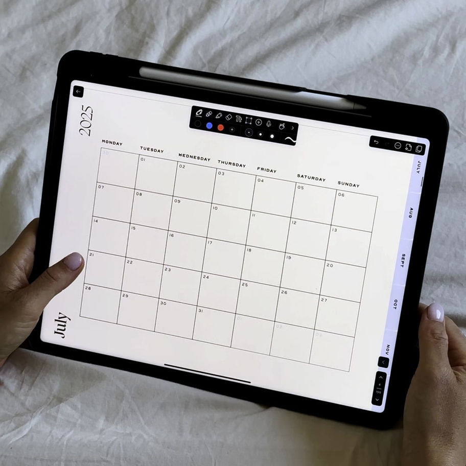 Scrolling video of planner in use