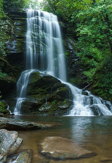 Catawba Falls Waterfall In Asheville NC
