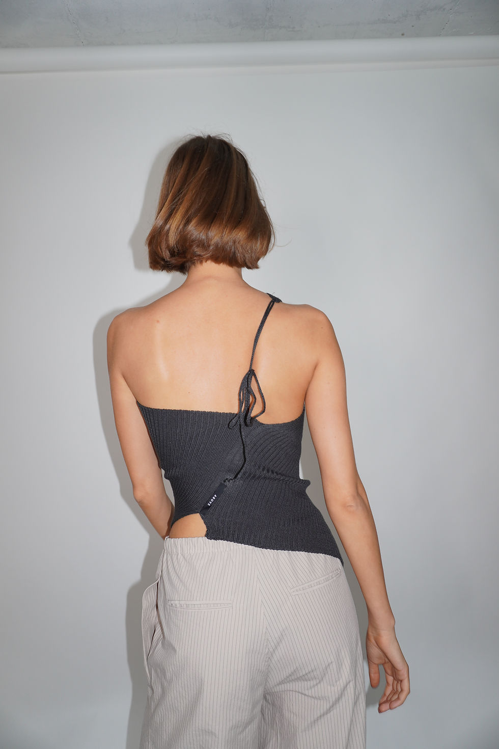 Thumbnail: A-Symmetric Knitted Top | brown