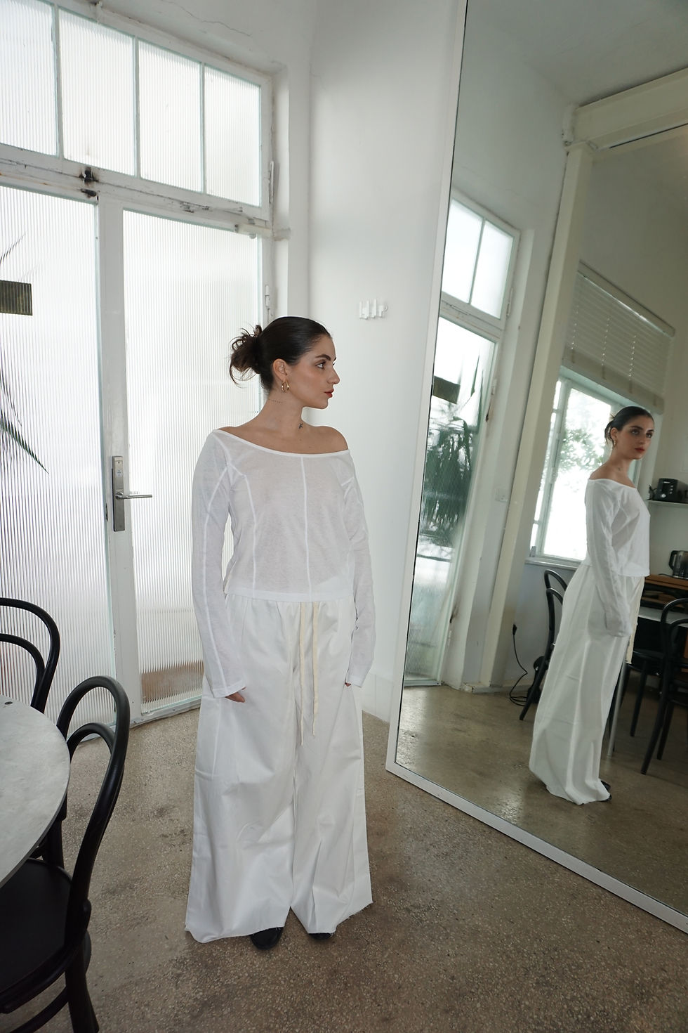 Thumbnail: Long T With A Deep Neckline | Greyish purple