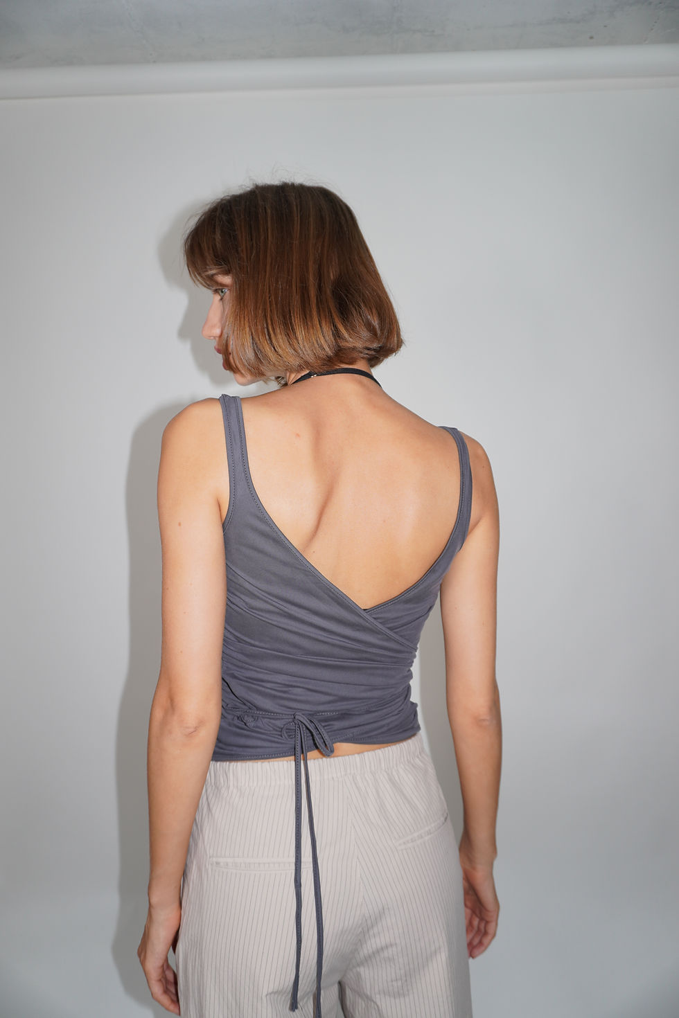 Thumbnail: Wrap Cupro Tank | Brown