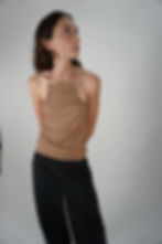 Thumbnail: Adjustable Collar Tank-Top | Creamy brown