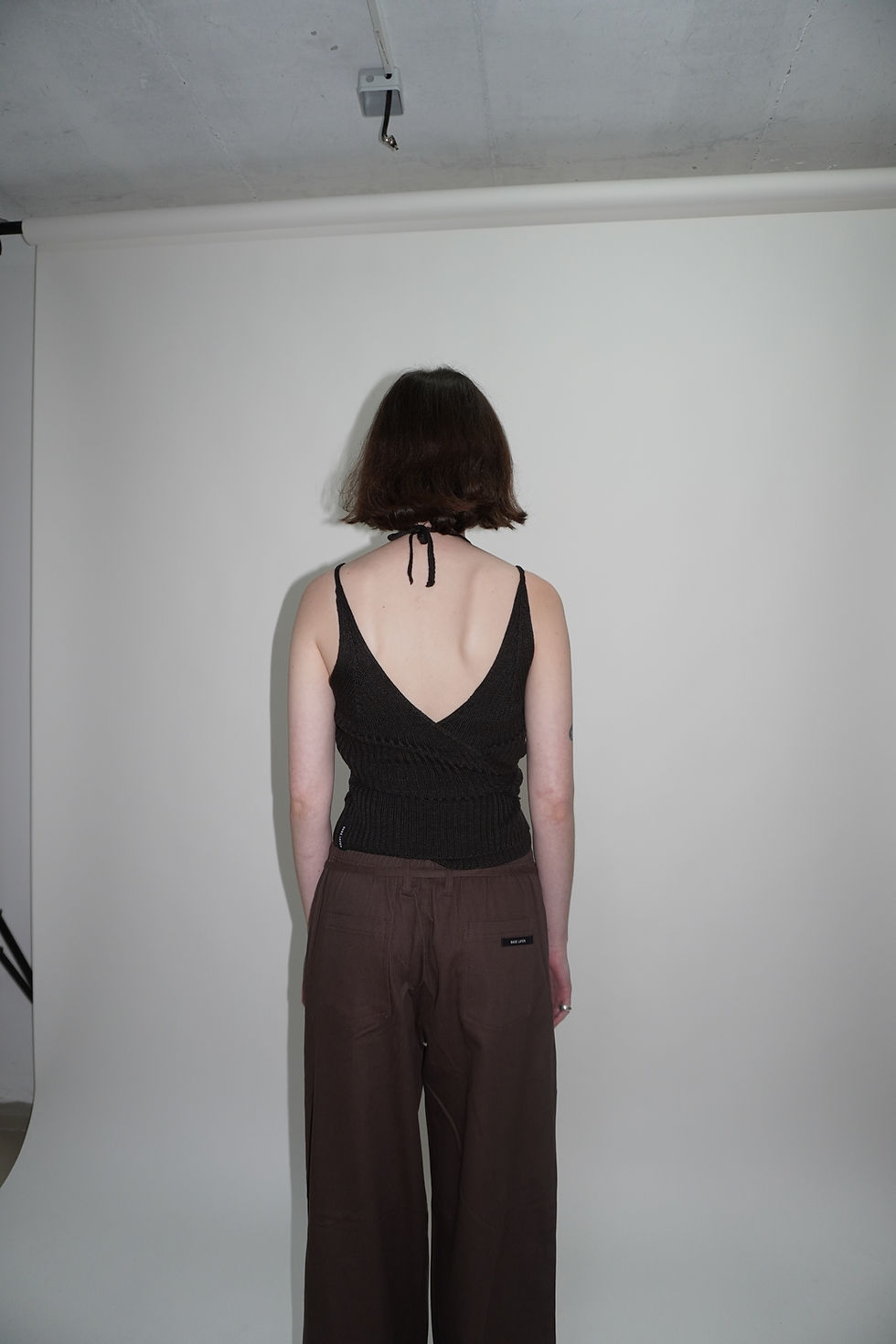 תמונה ממוזערת: Knitted Wrap Tank-Top | Melange Black