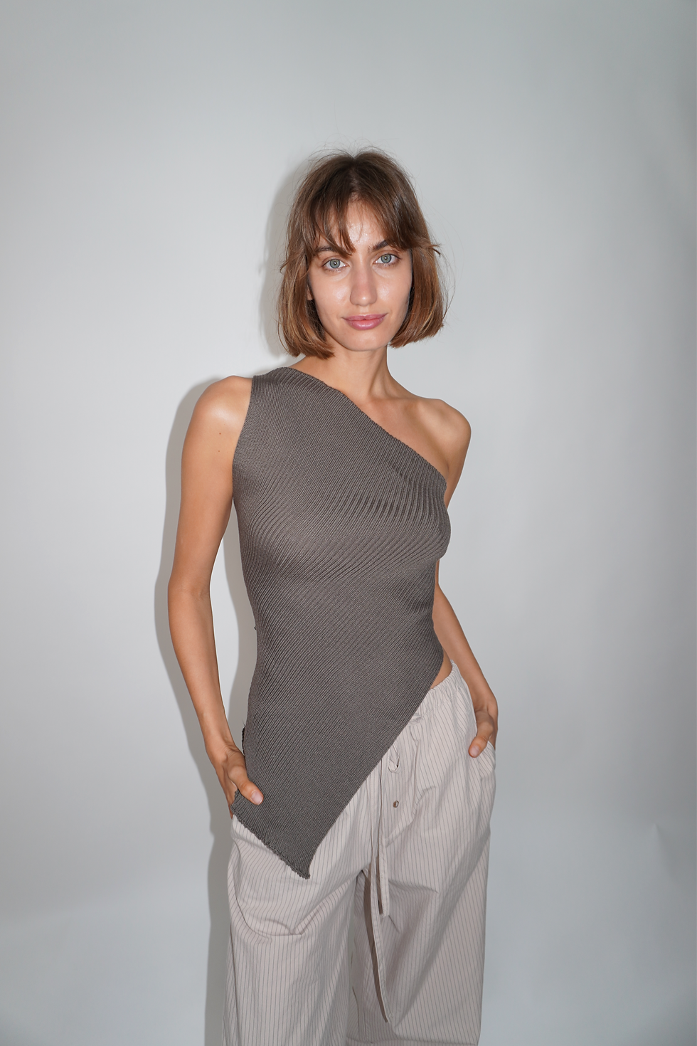 Thumbnail: A-Symmetric Knitted Top | Vintage Black