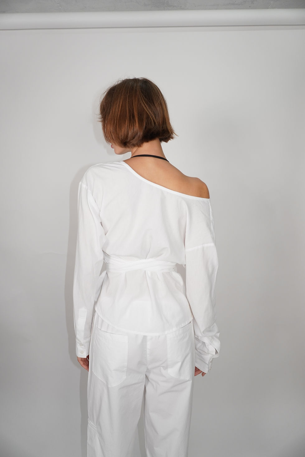 Thumbnail: Wrap Cotton Shirt | White