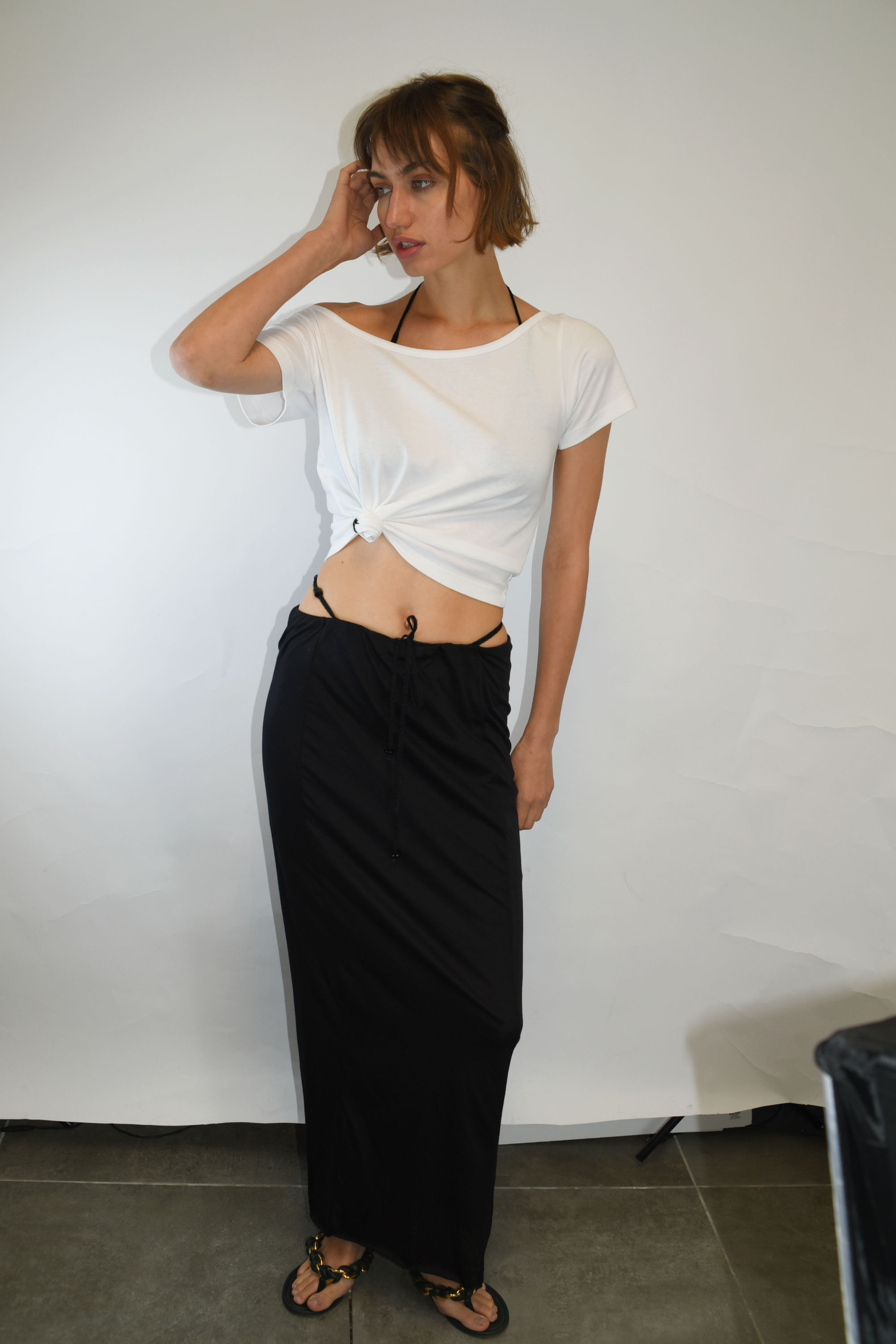 Waist Tie Skirt | Black