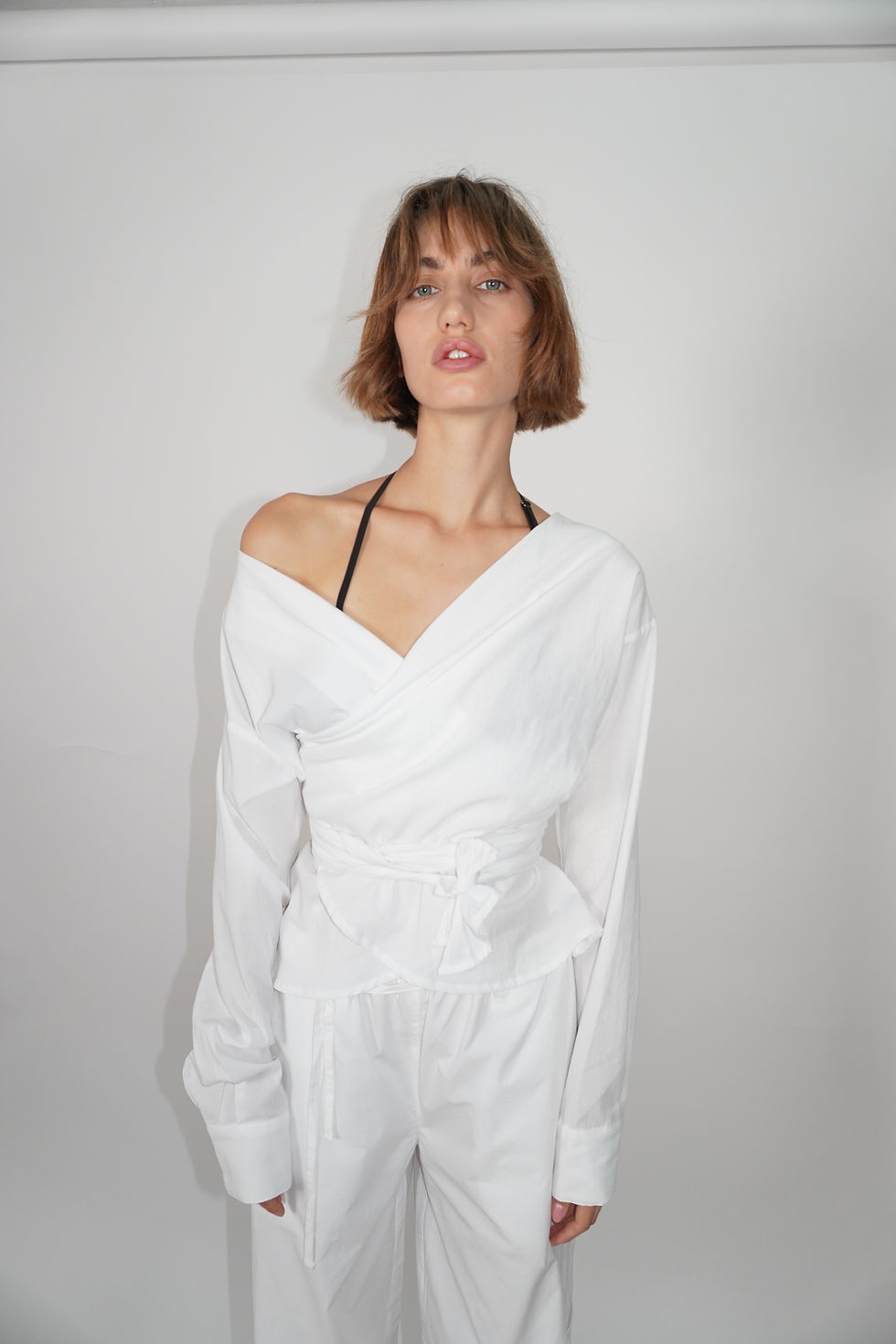 Thumbnail: Wrap Cotton Shirt | Blue