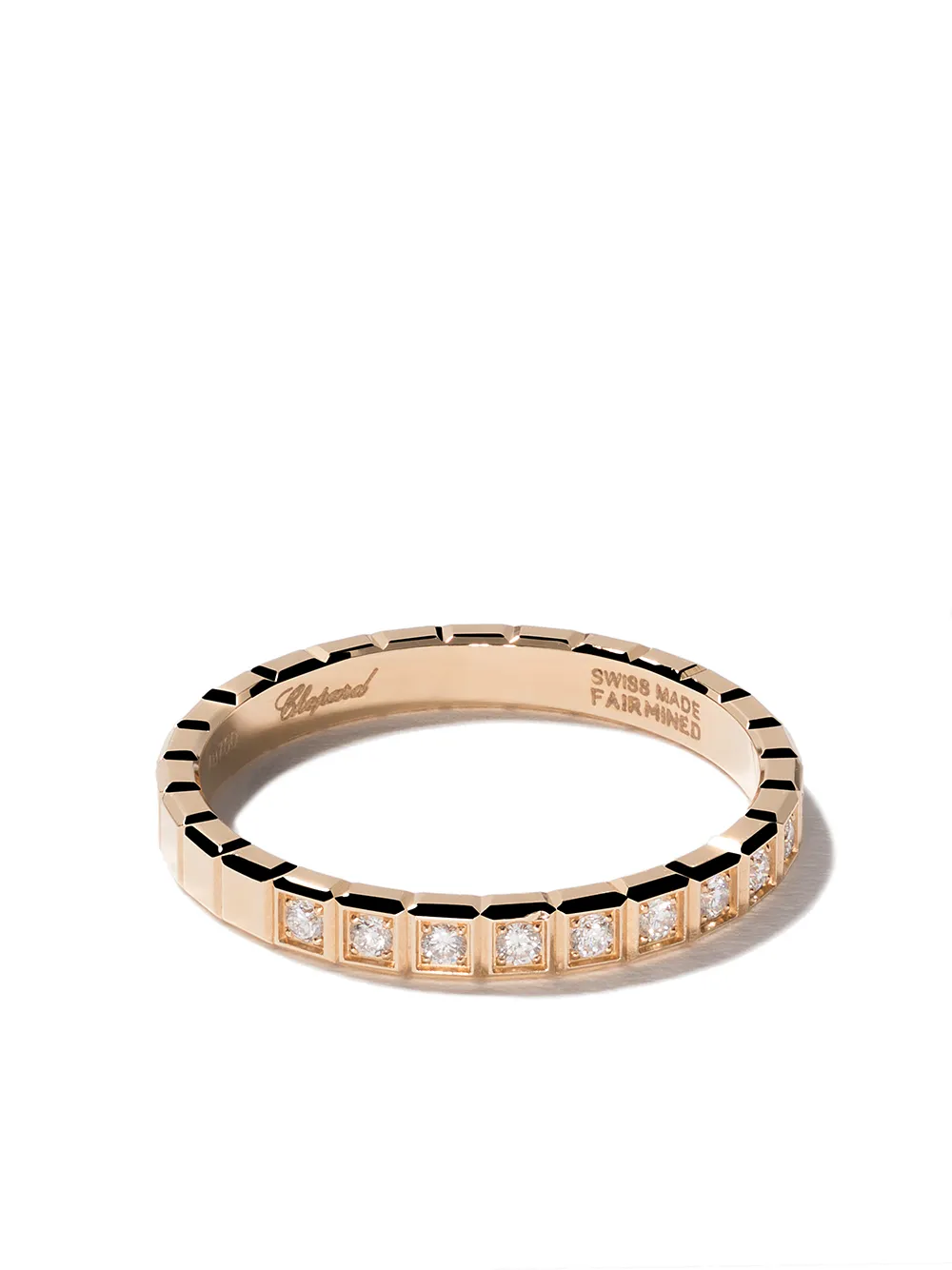 Chopard's 18kt yellow gold ice cube diamond ring