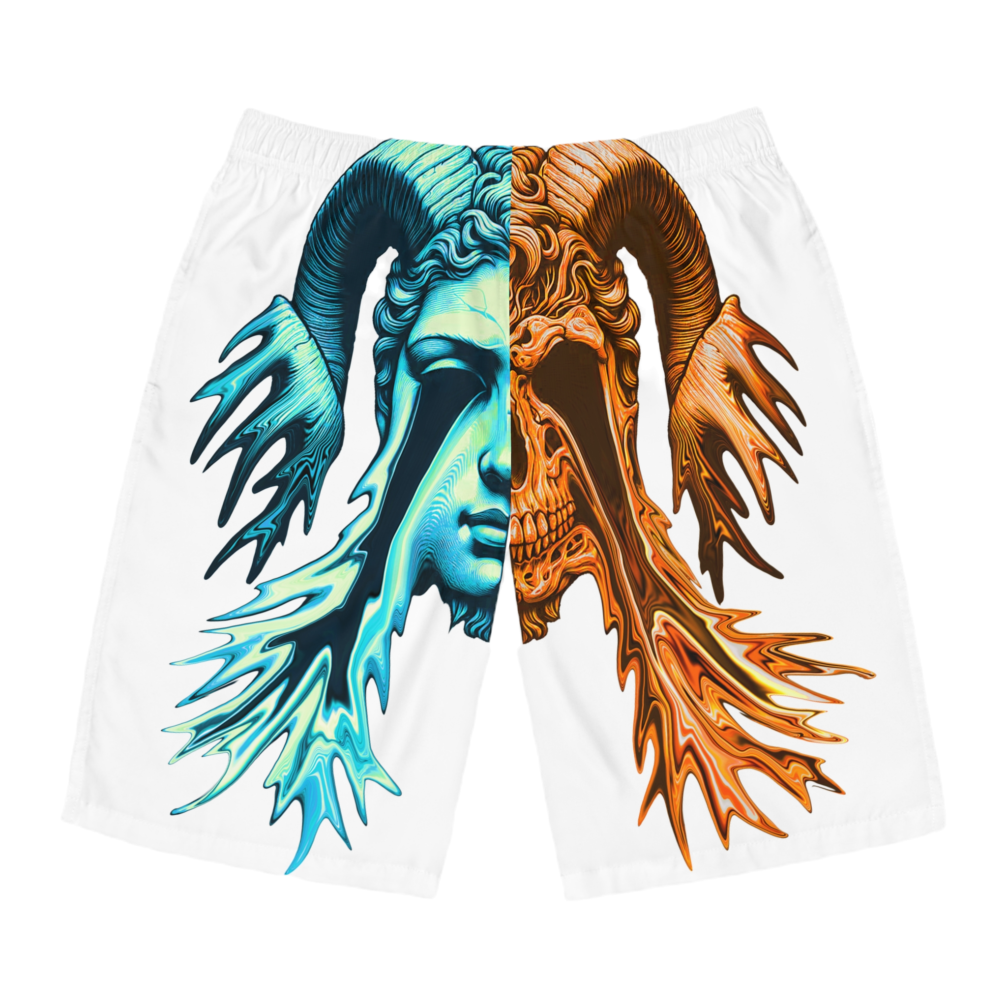 Half'n'Half Melted Logo Shorts (Orange Teal)