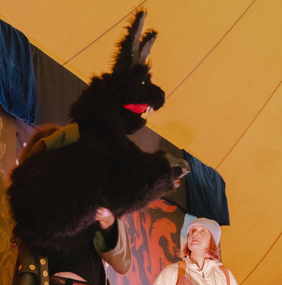 Vampire Rabbit Puppet, created by Molly Barratt-Mannasseh