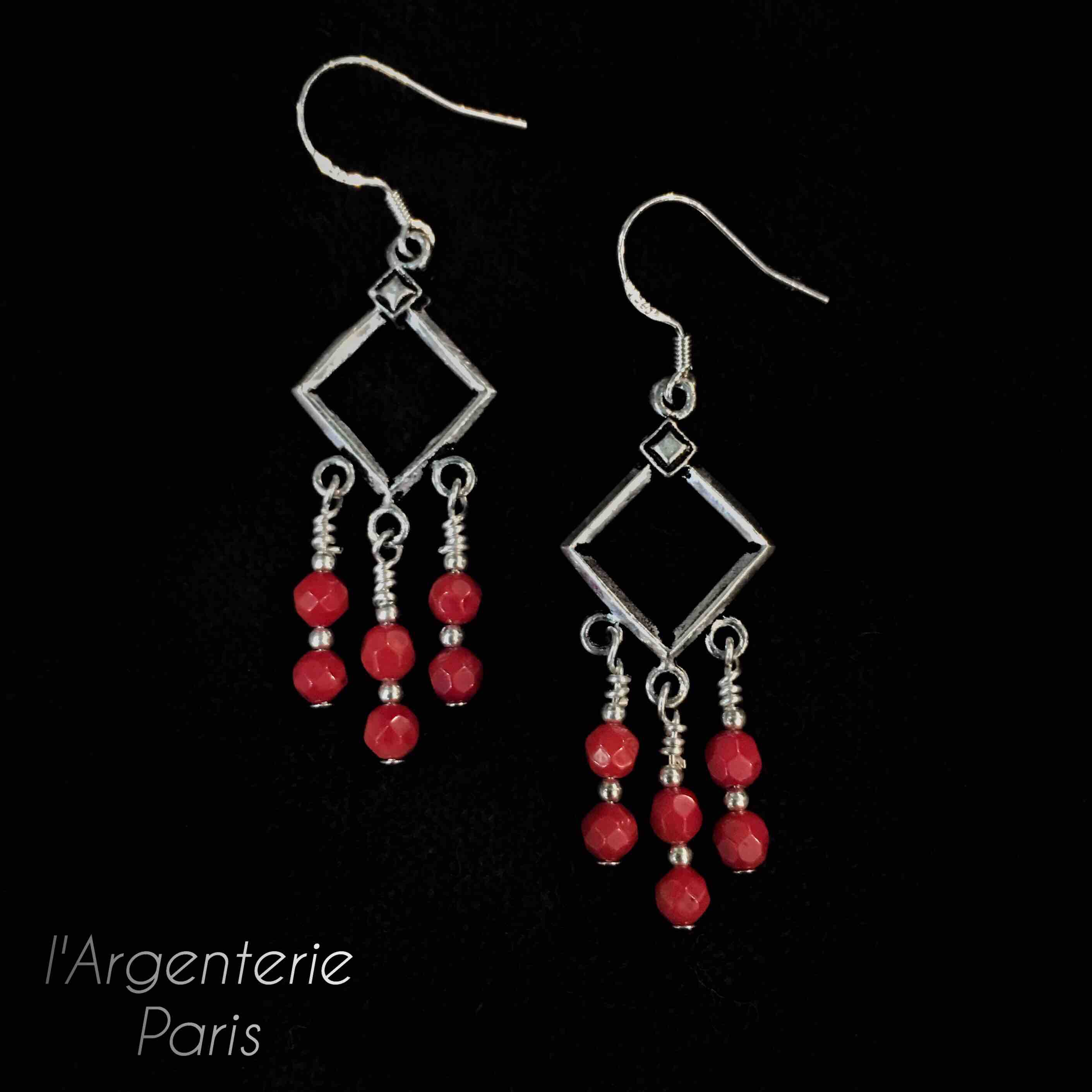 Boucles d'oreilles Corail