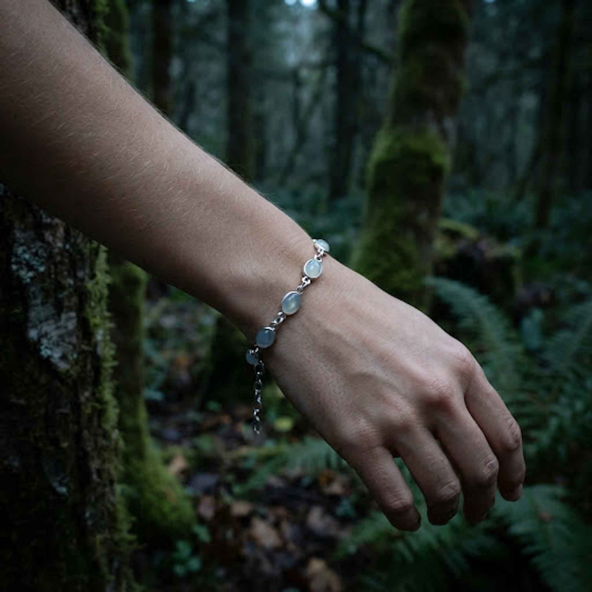 Bracelet aqua calcédoine
