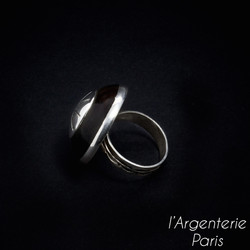 Bague bois d'ébène et argent