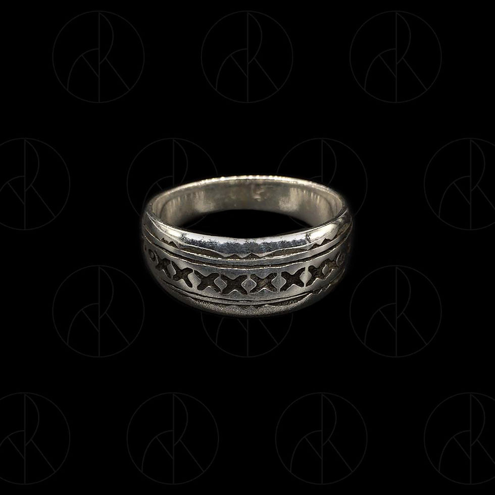 bague ethnique gravé homme en argent