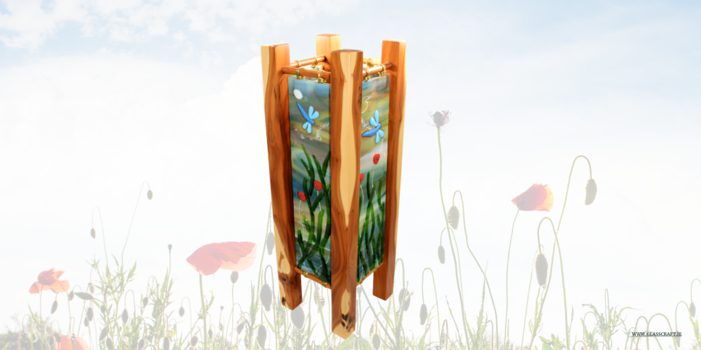 glass craft lamp with wooden legs-2
