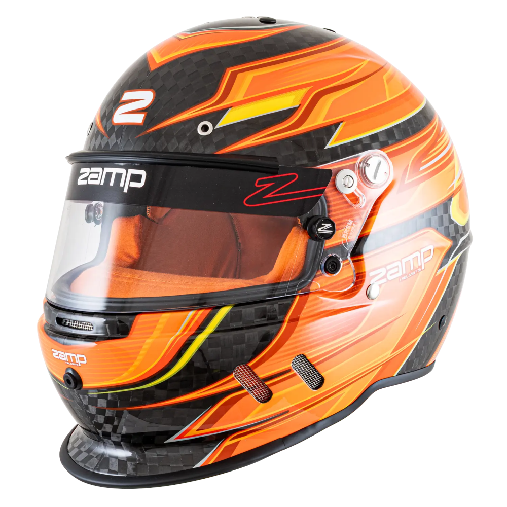 Zamp RZ-67D Graphic Orange Carbon Helmet (Large) (ZAMH781C30L)