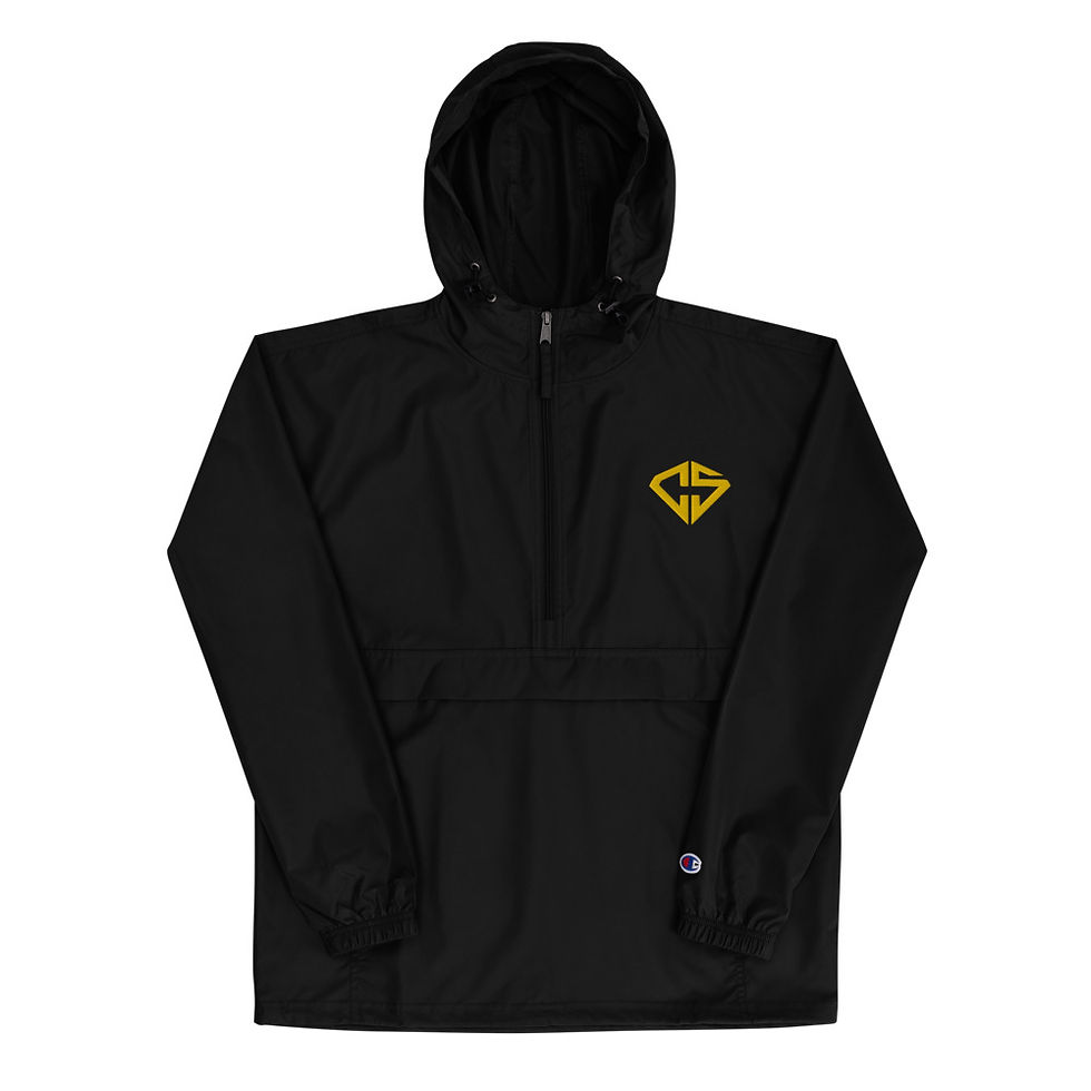 Factory CS-Embroidered Packable Jacket-Black/Yellow