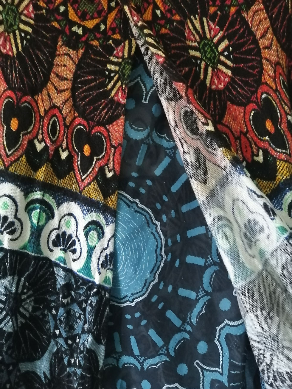 Miniature : Desigual Black Multicolor Boho-Pattern Long Sleeve Top XL