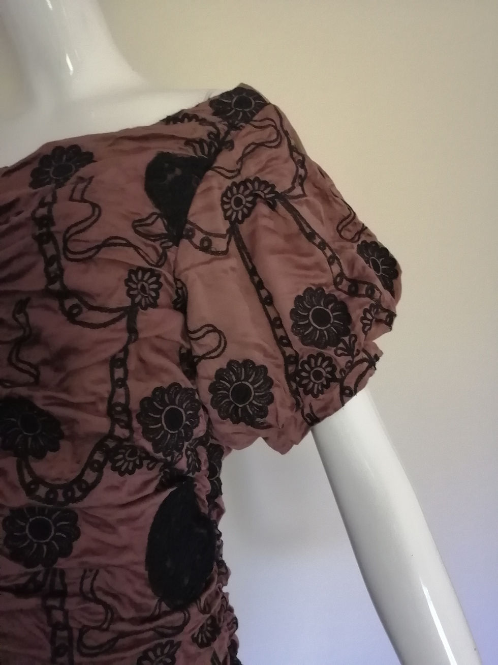 Miniature : Free People Brown Linen Blend Top with Black Trim M