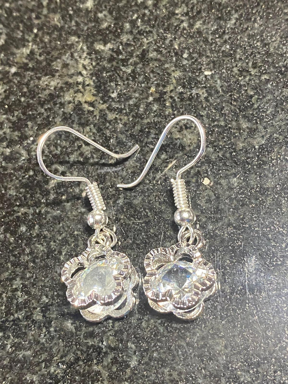 Thumbnail: Silver cubic zirconia earrings