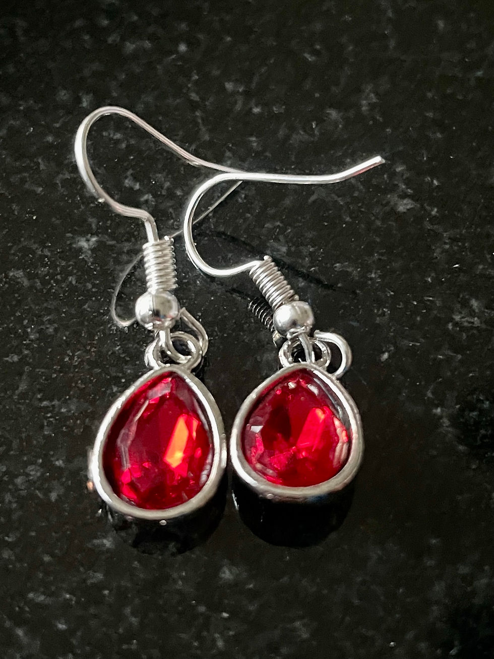 Thumbnail: Teardrop crystal bead earrings