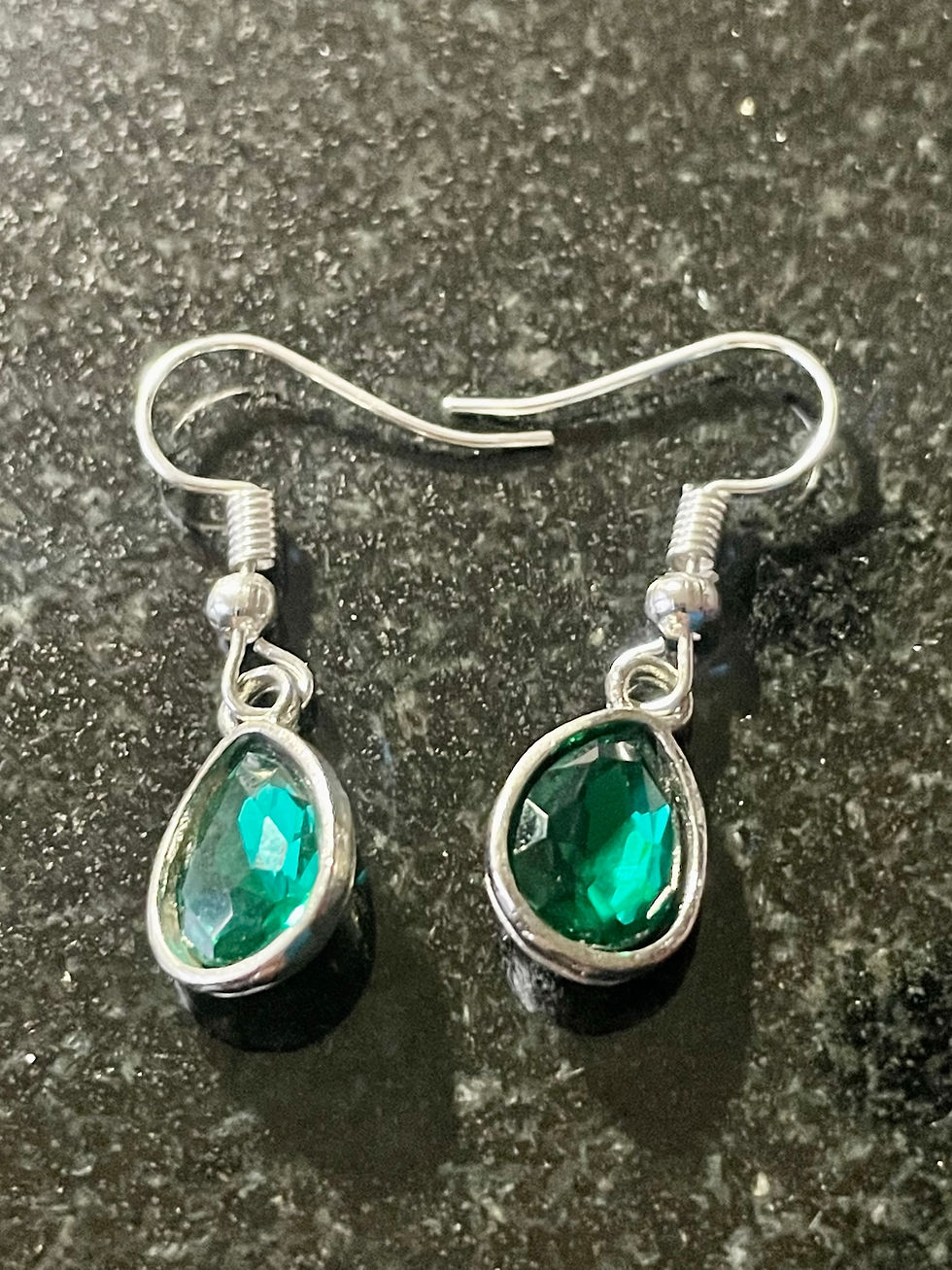 Thumbnail: Teardrop crystal bead earrings