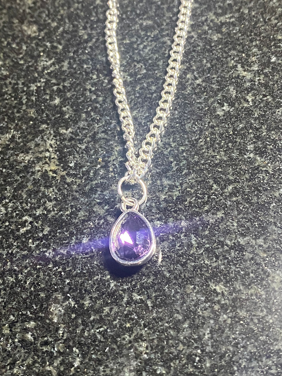 Thumbnail: Teardrop crystal bead necklace