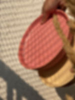 Pink and Ochre Ceramic Quarter Plate aesthetic view