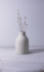 White Ceramic Small Flower Vase Front View