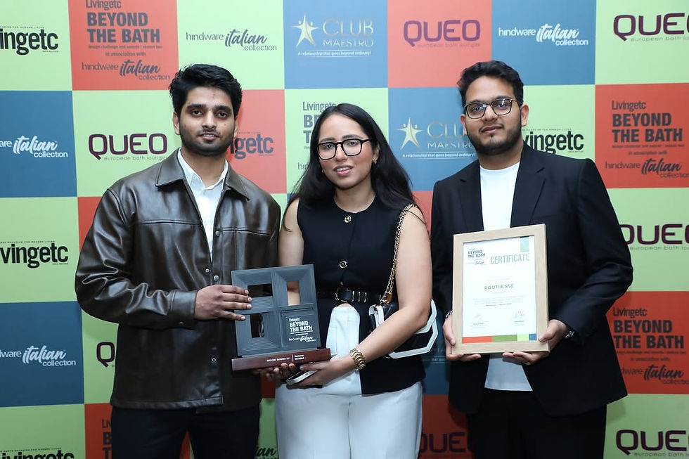 Rootsense was awarded 2nd Runner Up at Beyond the Bath 2.0, a design competition organised by Livingetc India