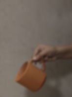 Minimal Orange Ceramic Coffee Mug Aesthetic View