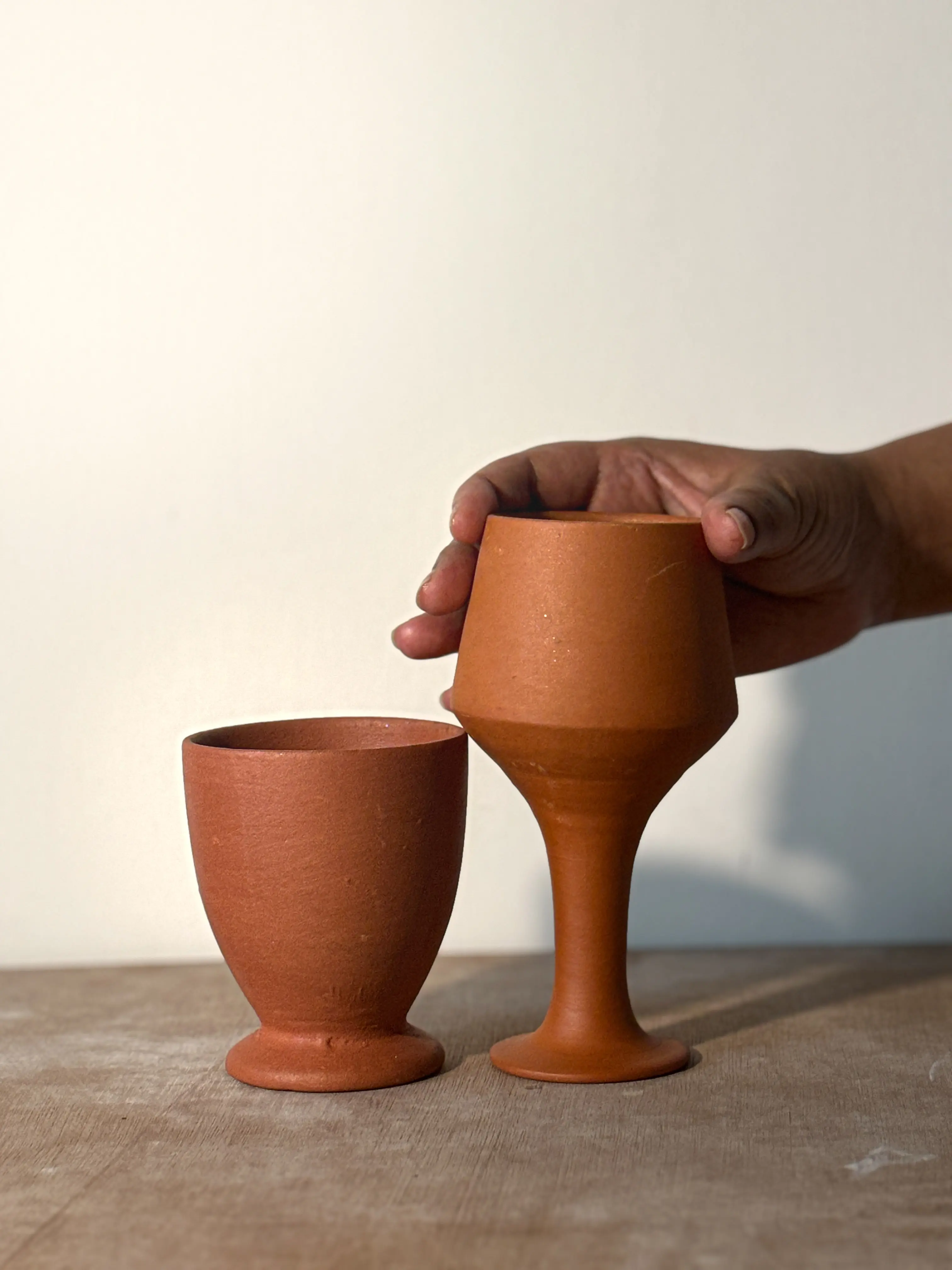 Terracotta Handmade Decorative Glasses - Set of 2