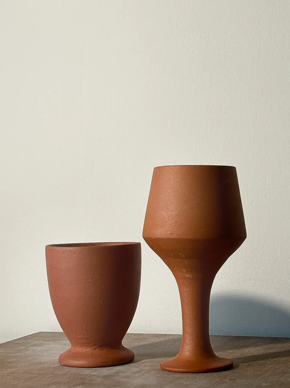 Thumbnail: Terracotta Handmade Decorative Glasses - Set of 2