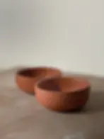Handmade terracotta dessert bowl front view