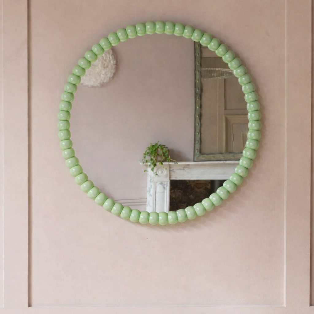 ESPELHO REDONDO MOLDURA DE BOLINHA 60CM