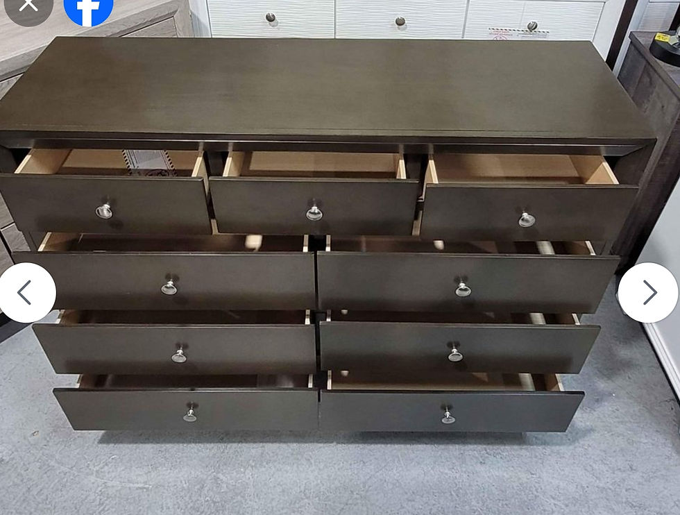 Thumbnail: New Contemporary 9-Drawer Dresser, Gray