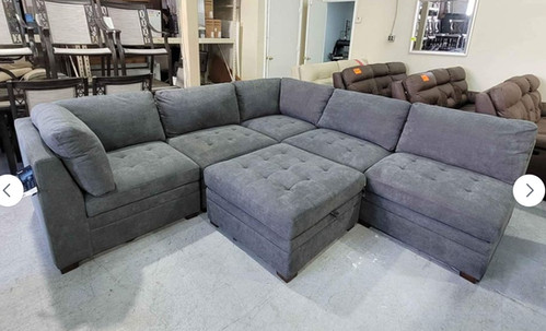 New Thomasville 6 Piece Modulqr Fabric Sectional with