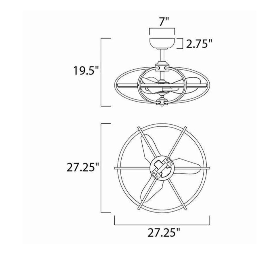 Thumbnail: Maxim 6-speed Satin Nickel Fandelight