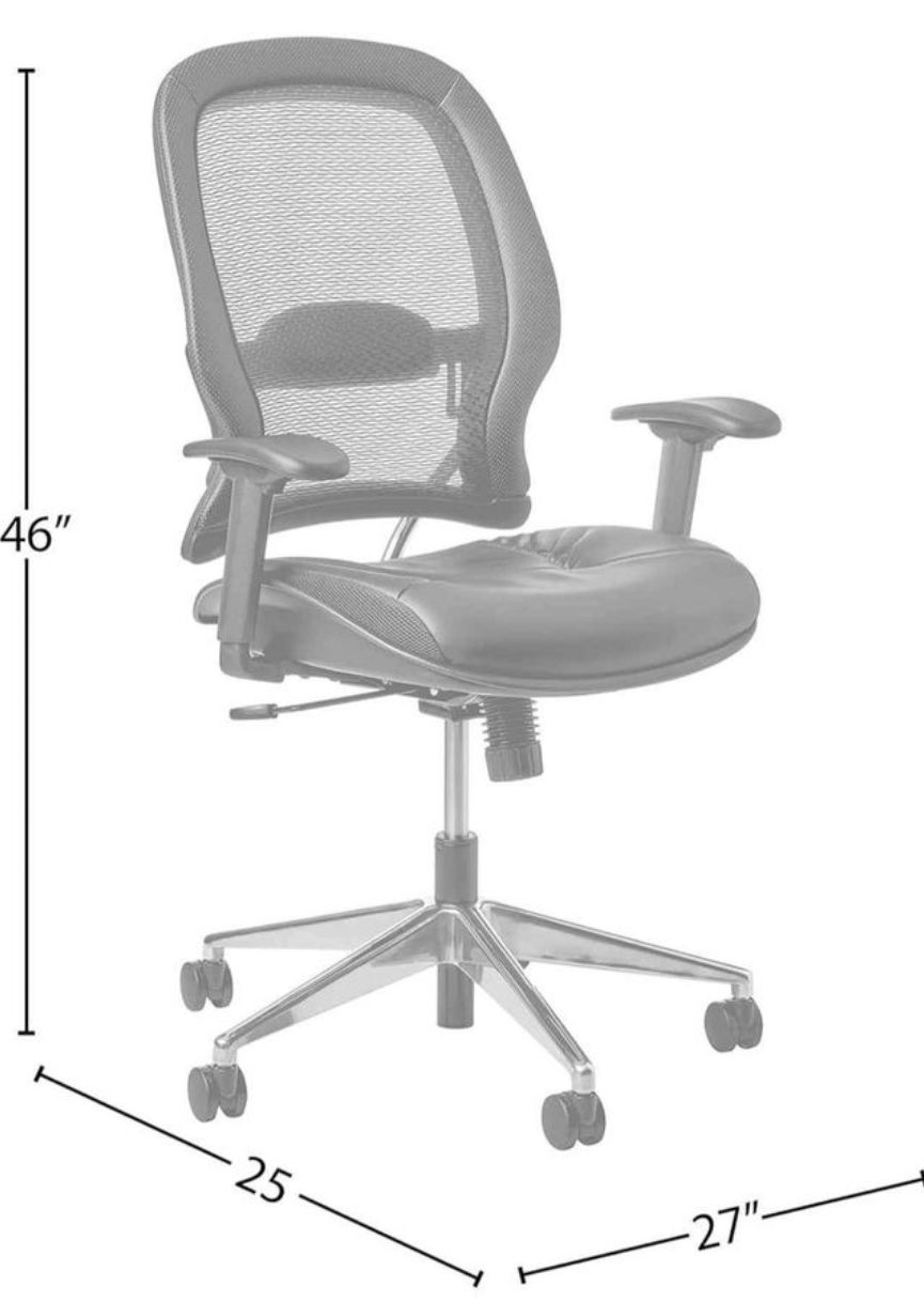 Thumbnail: New Office Chair with Thick Padded Bonded Leather Seat and Heavy Duty Aluminum B