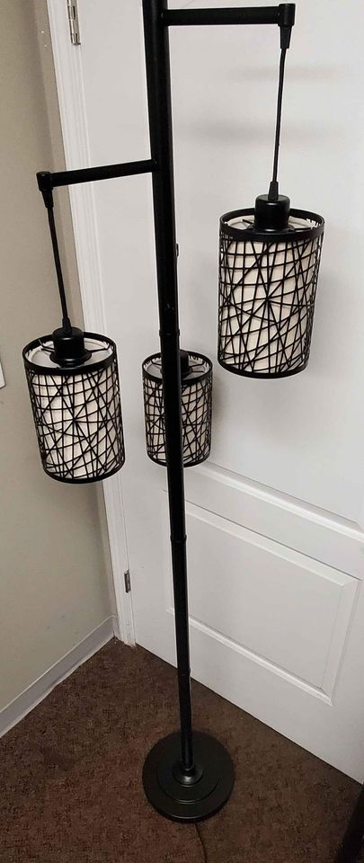 Thumbnail: New 4 Way Floor Lamp, Steel black Finish
