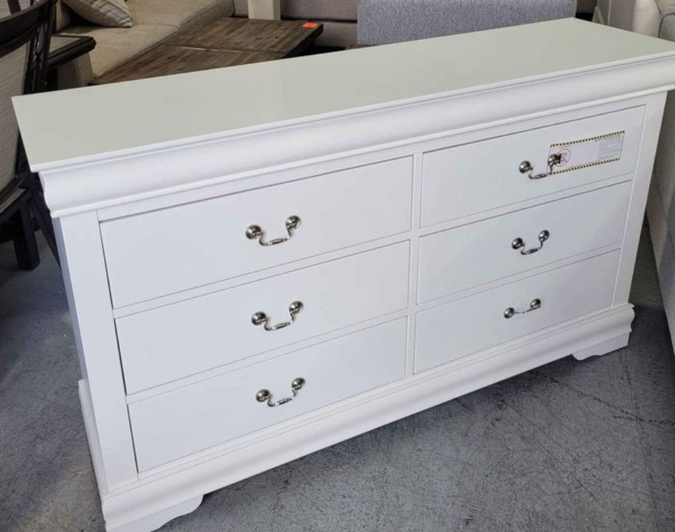 Thumbnail: New Six Storage Drawer Dresser, White