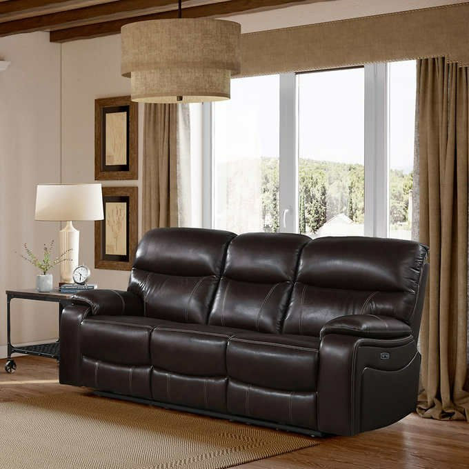 Thumbnail: New Fallon Leather Power Reclining Sofa with Power Headrests