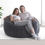 Thumbnail: New Jumbo Foam Lounger, Diameter: 50″, Gray