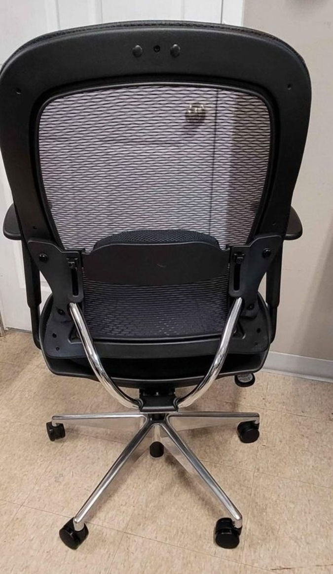 Thumbnail: New Office Chair with Thick Padded Bonded Leather Seat and Heavy Duty Aluminum B