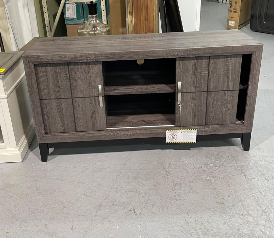 Thumbnail: New Gray Console TV Stand, For TV up to 65