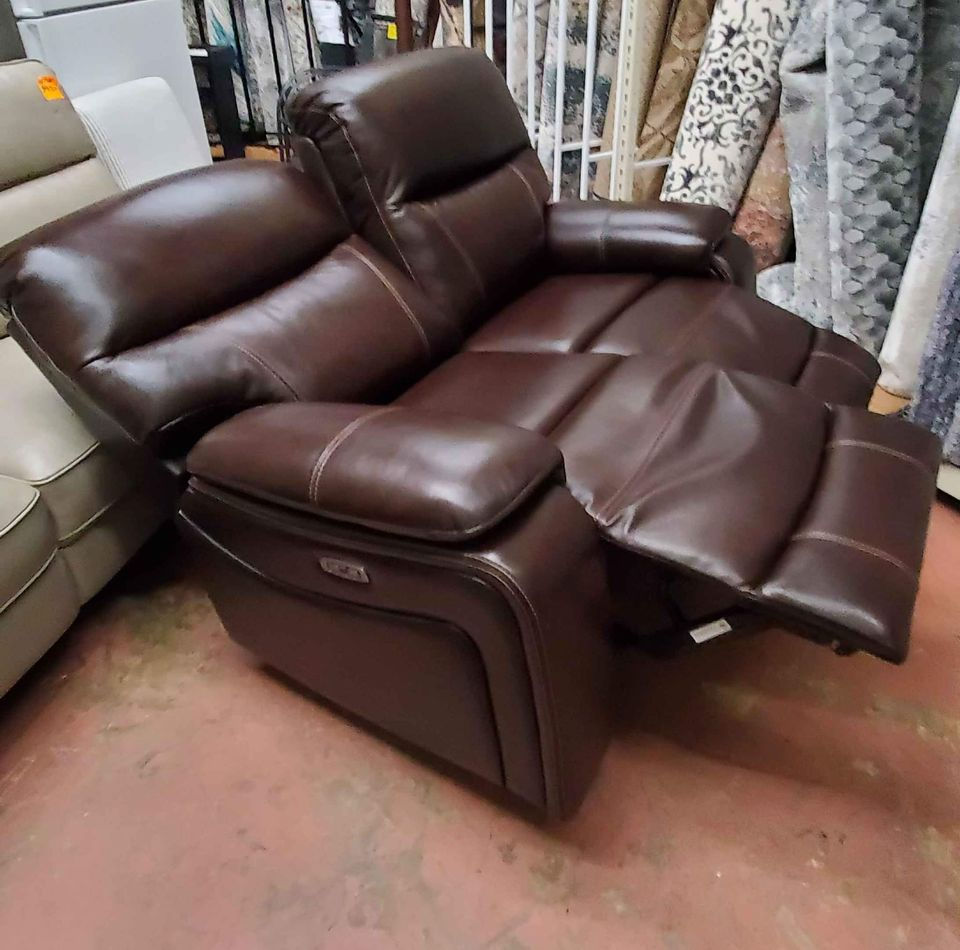 Thumbnail: Top Grain Leather Recliner Loveseat, With Power Headrests