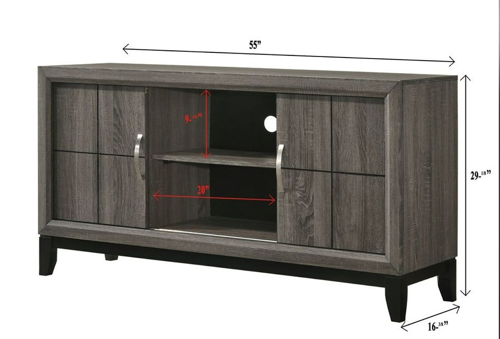 Thumbnail: New Gray Console TV Stand, For TV up to 65