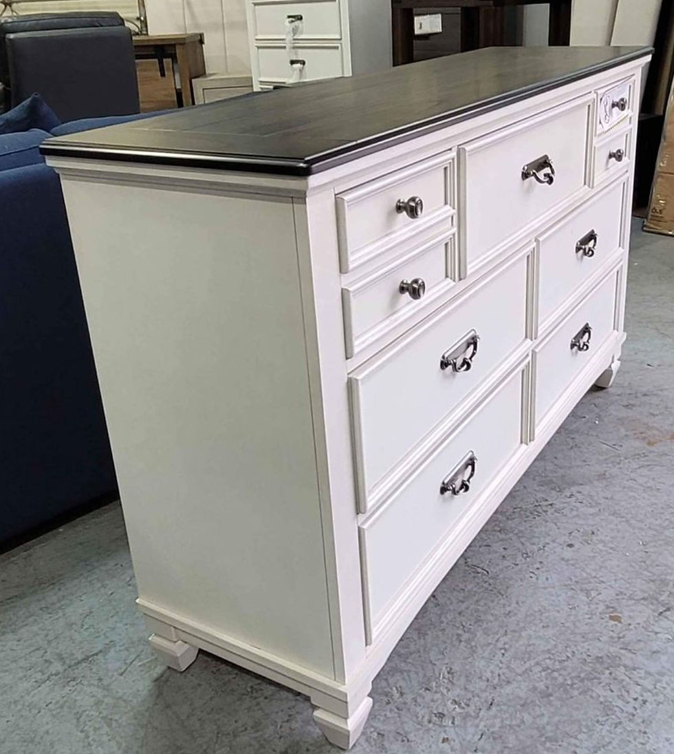 Thumbnail: New Cottage Style 7-Drawer Dresser, Antique White and