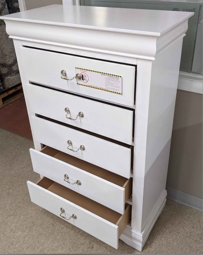 Thumbnail: New 5 Drawers Chest, White